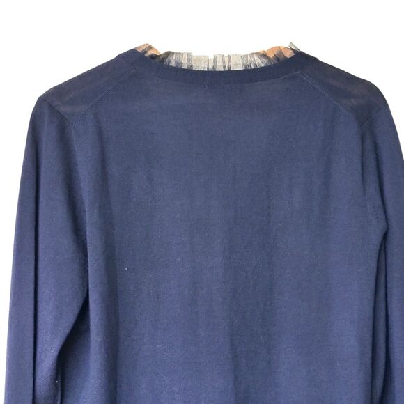 J.Crew M Merino Wool V-Neck ruffle long sleeves pullover Sweater - Picture 8 of 12